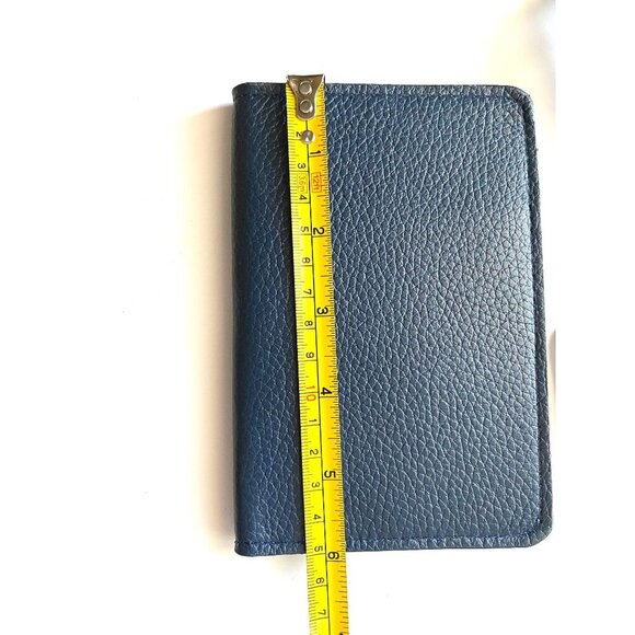 Lucchese Leather Passport Holder + Luggage Tag Set Navy Blue NWT - Picture 10 of 13